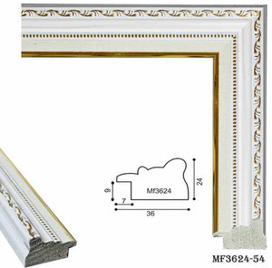 М 36 Білий з золотом Багет